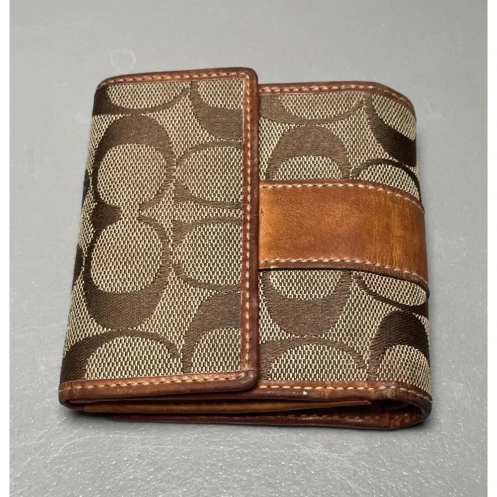 Vintage Coach‎ Canvas Leather Men's Signature Print Wallet
